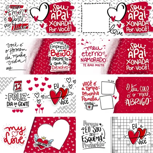 Estampas Digitais Png Sublimação Canecas Namorados