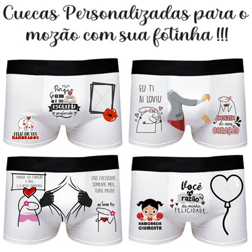 Estampas Cuecas Dia dos Namorados Artes Sublimação Mockups