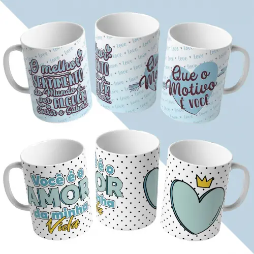 Estampas Namorados Sublimação Canecas 40 Artes Sublimação