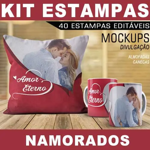 Estampas Namorados Canecas Almofadas Sublimação 40 Artes