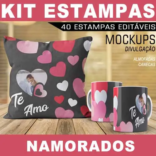 Estampas Namorados Canecas Almofadas Sublimação 40 Artes