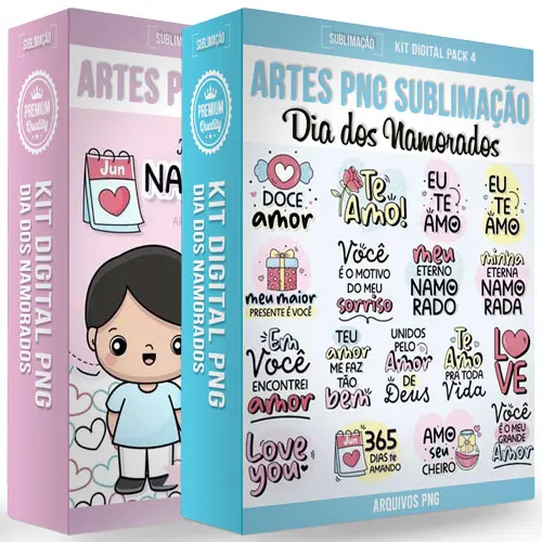 Estampas Sublimação Dia Namorados Bonequinhos Pack 4 Artes