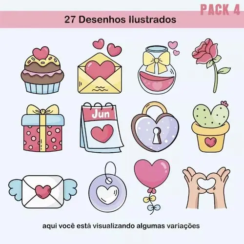 Estampas Sublimação Dia Namorados Bonequinhos Pack 4 Artes