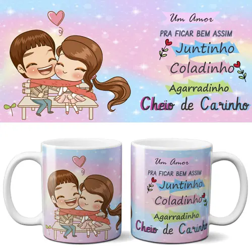 Estampas Sublimação Canecas Dia dos Namorados Mockups