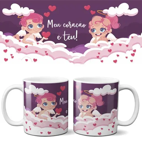 Estampas Sublimação Canecas Amor Amizade Editáveis Namorados