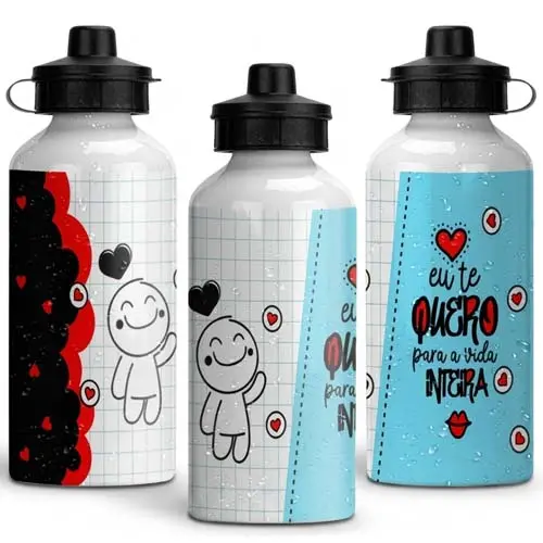 Estampas Dia Namorados Sublimação Garrafinhas Squeezes Artes