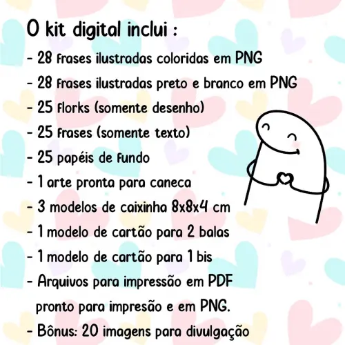 Kit Digital Artes Florks Namorados Estampas Flork Pack2 Meme