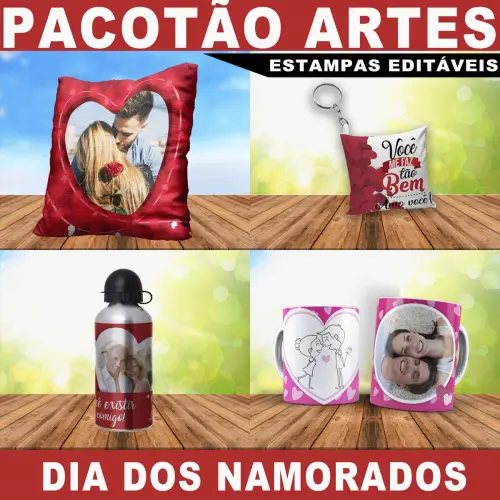 Kit Artes Editáveis Super Pacote Namorados Mockups