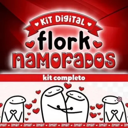 Kit Digital Png Artes Sublimação Flork Namorados Estampas