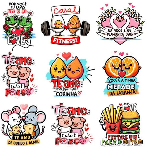 Kit Digital Png Artes Pandoca Frases Dia dos Namorados Pack6