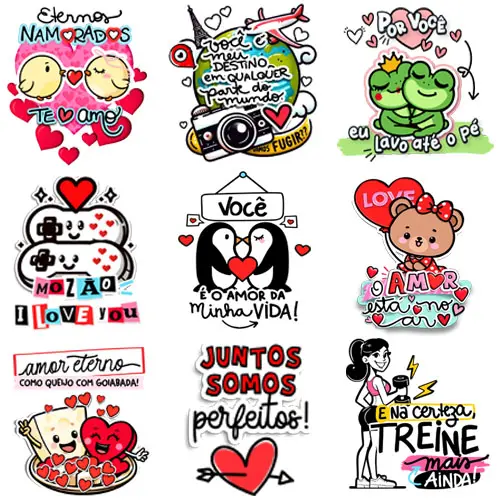 Kit Digital Png Artes Pandoca Frases Dia dos Namorados Pack6