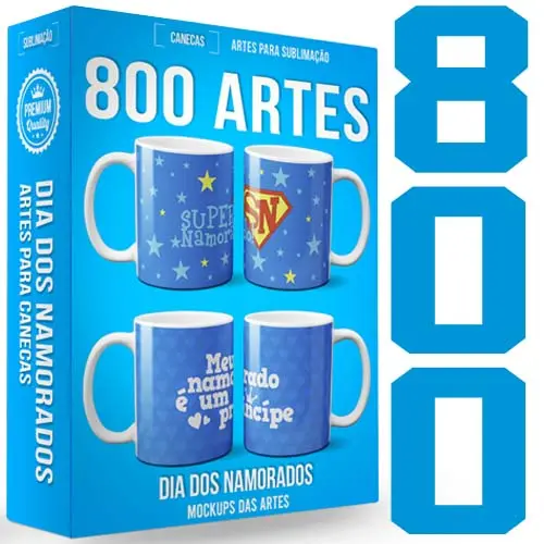 Pack 800 Artes Dia dos Namorados Sublimação Canecas
