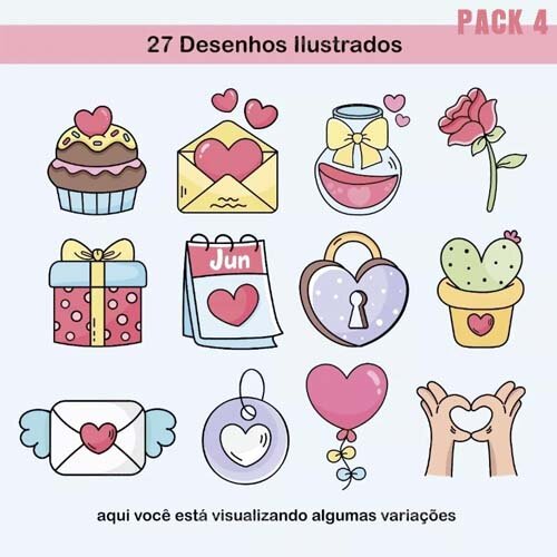 Pack Artes Digitais Namorados Frases Bonequinhos Pack 4 Png