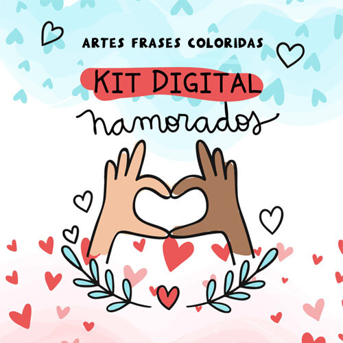 Pack Artes Dia dos Namorados Frases Coloridas Pandoca Pack 1