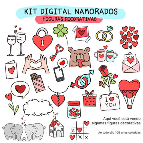 Pack Artes Dia dos Namorados Frases Coloridas Pandoca Pack 1