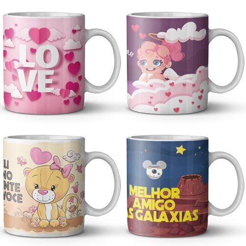 Pack Artes Amor Amizade Amigo Amiga Canecas Namorados