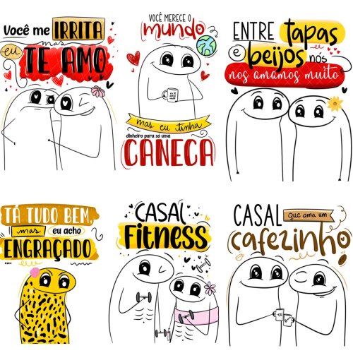 Pack Artes Namorados Florks Png Sublimação Estampas Flork