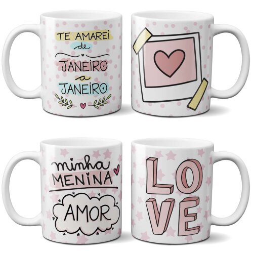 Pack Artes Sublimação Canecas Frases Namorados