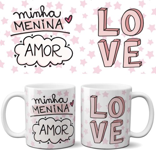 Pack Artes Sublimação Canecas Frases Namorados