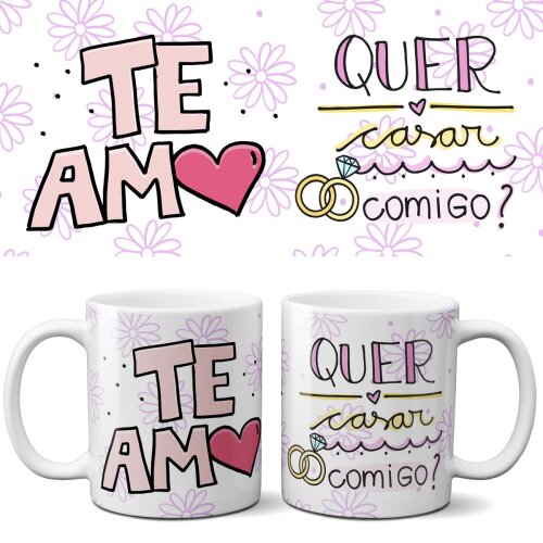 Pack Artes Sublimação Canecas Frases Namorados