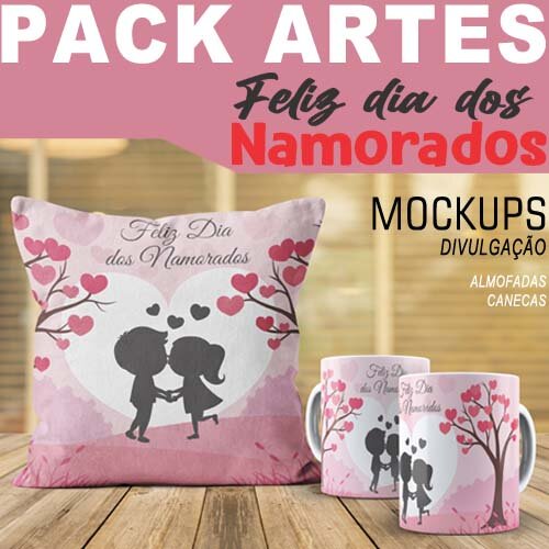 Pacote 40 Artes Namorados Canecas Almofadas Sublimação Corel
