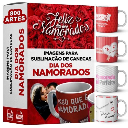 Pacote 800 Artes Canecas Dia dos Namorados Sublimação