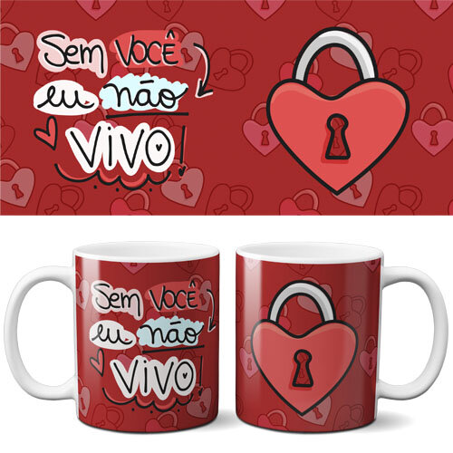 Pacote Artes Canecas Frases Coloridas Namorados Mockups
