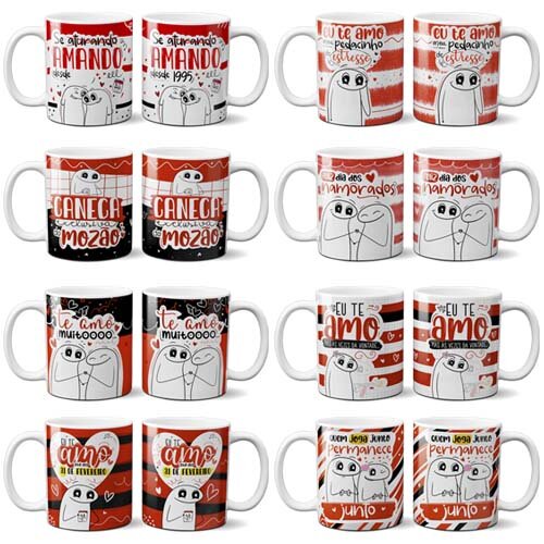 Pacote Artes Canecas Florks Namorados Sublimação Flork Png