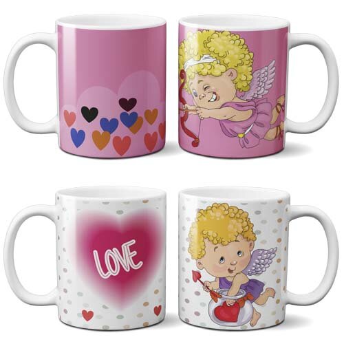 Pacote Artes Canecas Cupido Namorados Amor Românticas