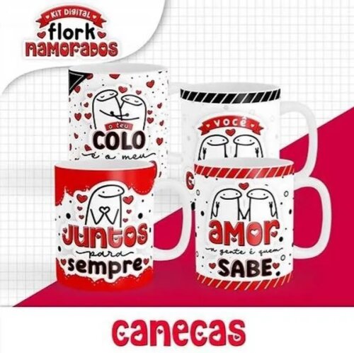 Pacote Artes Digitais Flork Dia Namorados Estampas Pack Png