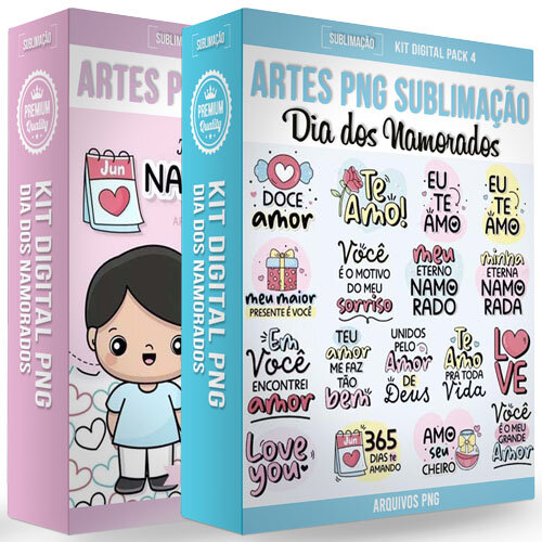 Pacote Estampas Artes Namorados Frases Bonequinhos Pack 4