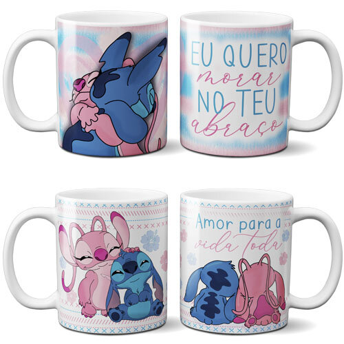 Pacote Artes Stitch Angel Dia dos Namorados Sublimação