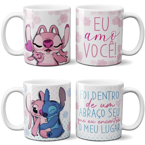 Pacote Artes Stitch Angel Dia dos Namorados Sublimação