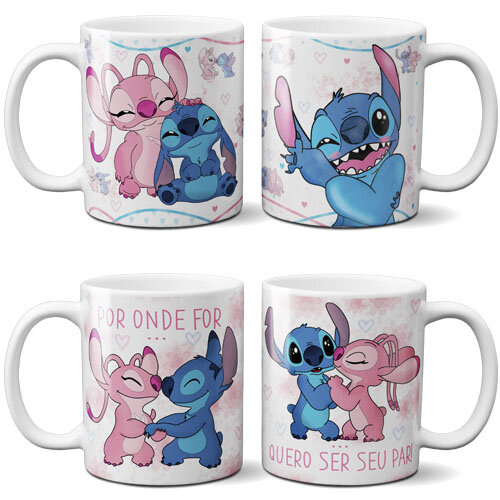 Pacote Artes Stitch Angel Dia dos Namorados Sublimação