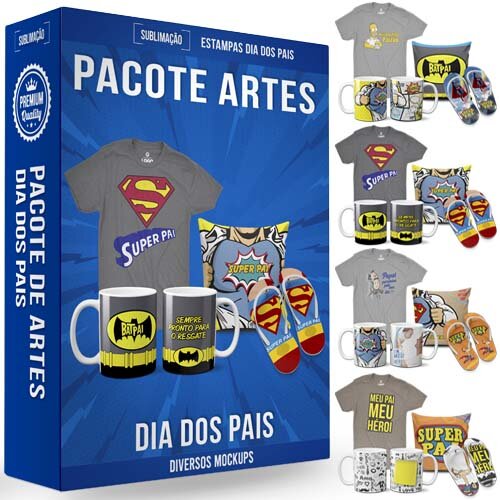 Artes Dia dos Pais Estampas Pack Estampas Sublimação