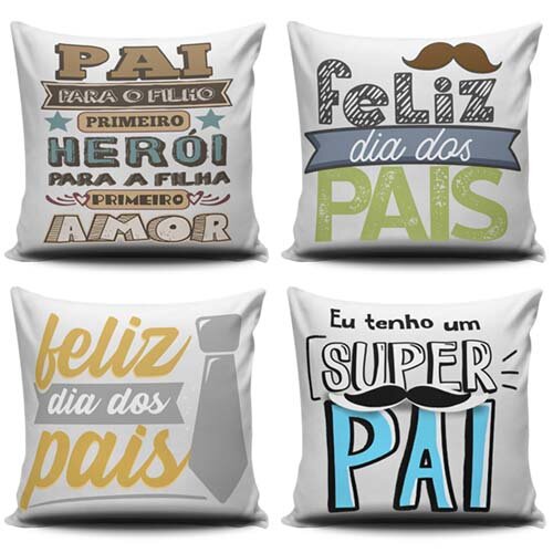 Artes Lettering Png Almofadas Dia dos Pais Sublimação