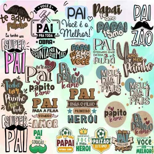 Artes Frases Lettering Png Dia Dos Pais Sublimação Papai