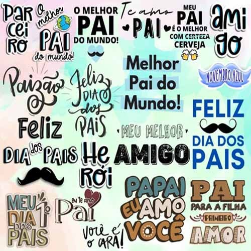 Artes Frases Lettering Png Dia Dos Pais Sublimação Papai