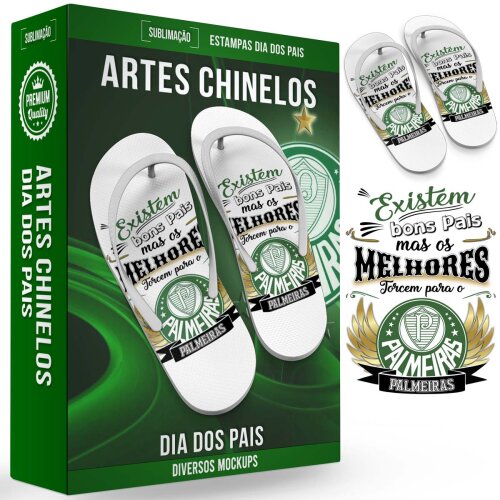 Artes Editáveis Chinelos Dia dos Pais Times Sublimação
