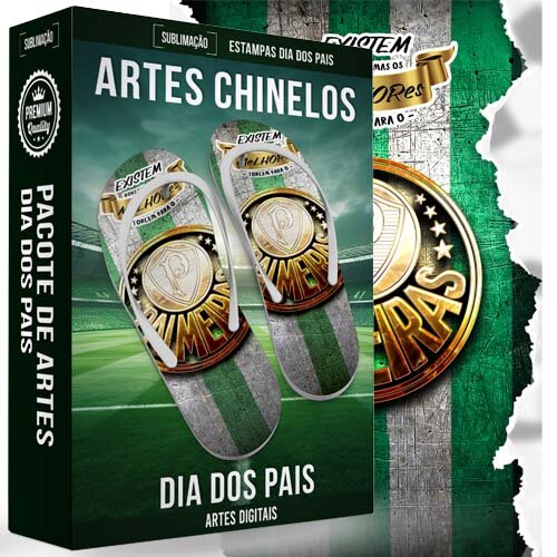 Artes Sublimação Chinelos Times Dia dos Pais Estampas Psd