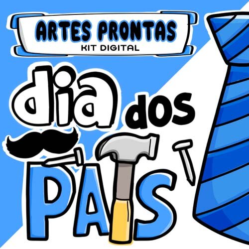 Kit Digital Pandoca Frases Coloridas Dia dos Pais Pack2