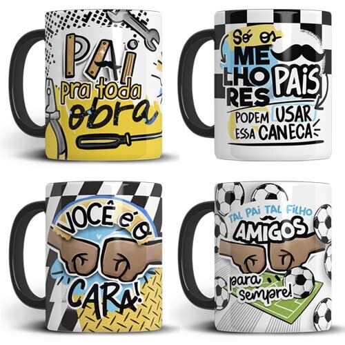 Kit Digital Artes Sublimação Canecas Pais Pandoca Png