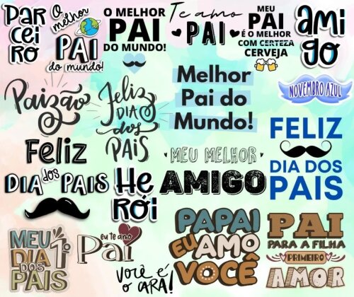 Kit Digital Lettering Frases Dia Dos Pais Papai Herói Artes