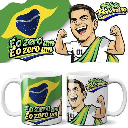 Pack Artes Sublimação Canecas Flávio Bolsonaro Presidente Mock