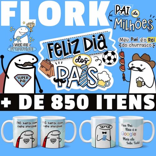 Pacote Estampas Dia dos Pais Meme Flork Artes