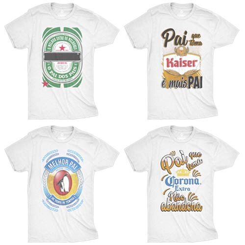 Sublimação Camisetas Dia dos Pais Artes Estampas Cervejas