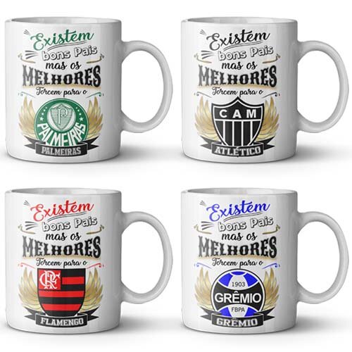Vetores Artes Canecas Dia dos Pais Times Futebol Sublimação