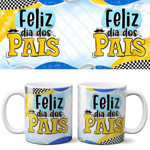 Pacote Artes Alfabetos Canecas Dia dos Pais Mockups Png