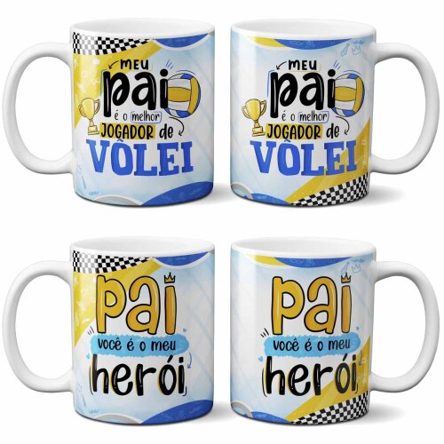 Pacote Artes Alfabetos Canecas Dia dos Pais Mockups Png
