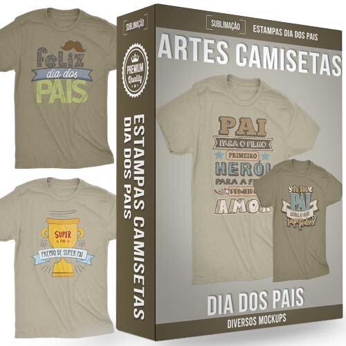 Pacote Artes Lettering Dia dos Pais Sublimação Camisetas Png